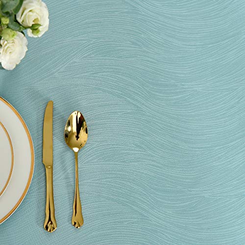 Maxmill Jacquard Tablecloth Swirl Design Water Resistance Antiwrinkle Spillproof Heavy Weight Soft Table Cloth For Buffet Banquet Parties Event Holiday Dinner Rectangle 60 X 84 Inch Turquoise #TOP2