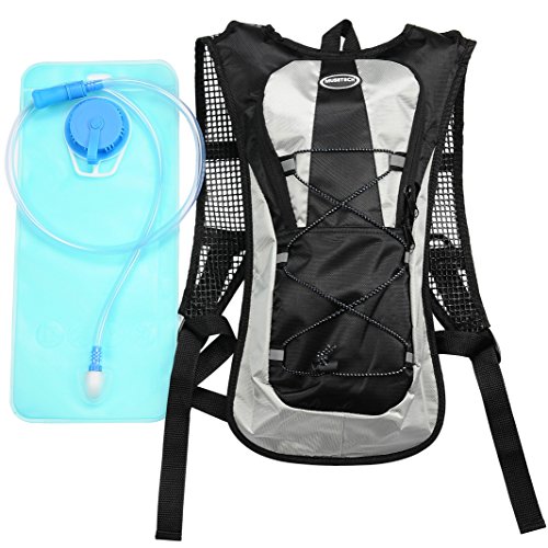MUSETECH Hydration Pack with 2L Backpack Water Bladder for Hiking Running Biking Color Black