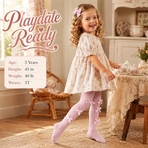 Image of VIKITA Girls tights Cotton Leggings in Spring fall winter stripe socks for girls 3-8 years