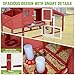 GUTINNEEN Chicken Coop with Wheels for 2-4 Chickens, Large Wooden Outdoor Hen House with Run, Waterproof & UV-Resistant Roof, Removable Leakproof Tray and Divided Nesting Box– Red