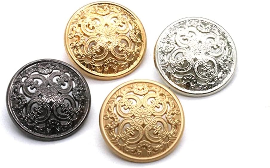 30 PCS Vintage Antique Metal Blazer Button Set 2 Sizes of 18mm / 0.7in, 25mm / 1in Premium Metal Sewing Buttons with Round Shaped for Crafts Decorations DIY Shirt Suit, (Black)