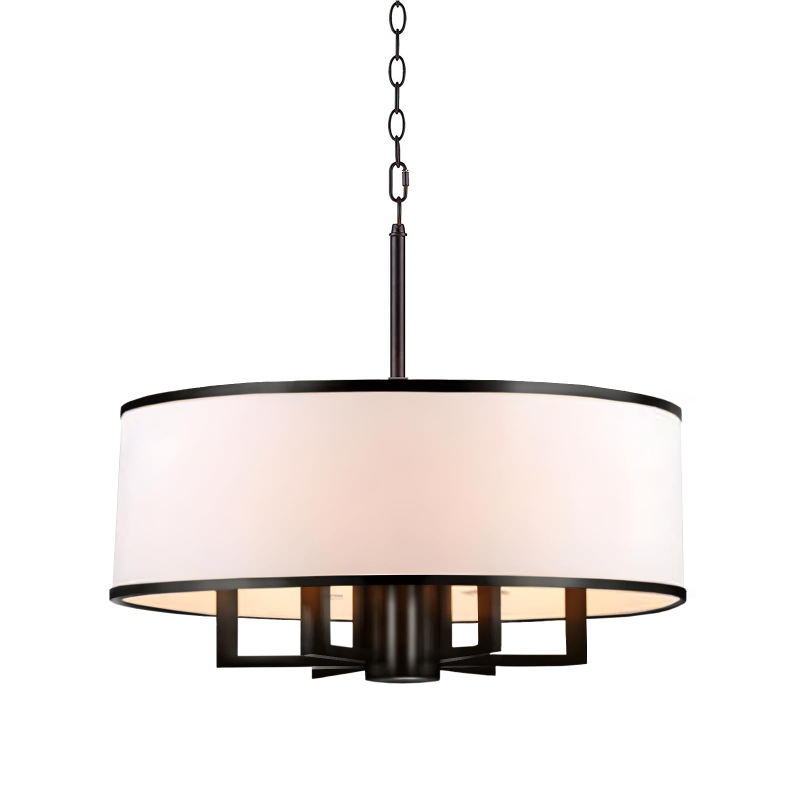 LOCLGPM 19'' 5-Light Modern Adjustable Chain Link Black Drum