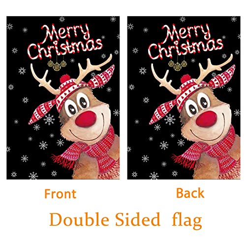Christmas Flags,Christmas Garden Flags Double-Sided Elk Christmas House Flags 28 X 40 Inch With Grommets Double Thickness Burlap Outdoor Christmas Flag For Christmas Garden And Home Decoration #TOP2