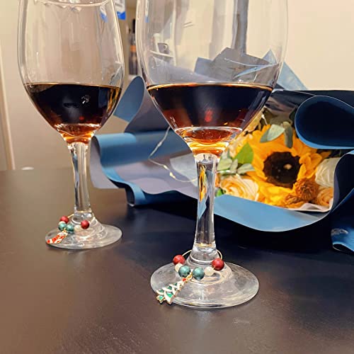 Christmas Wine Charms for Stem Glass Champagne Identifier Wine Glass Markers Tasting Party Decorations Drink Labels Thanksgiving - Thumbnail 4