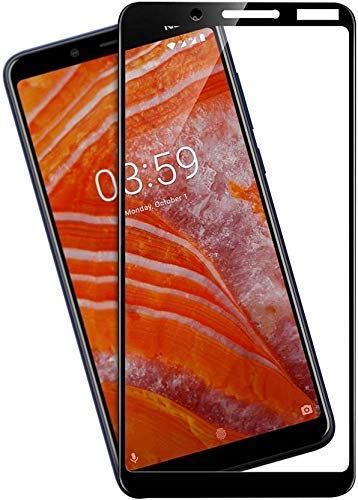 Image of Tempered Glass Screen Protector Compatible For Nokia 3.1 Plus Full Screen Coverage (Except Edge to Edge) and Free Complete Easy Installation kit.