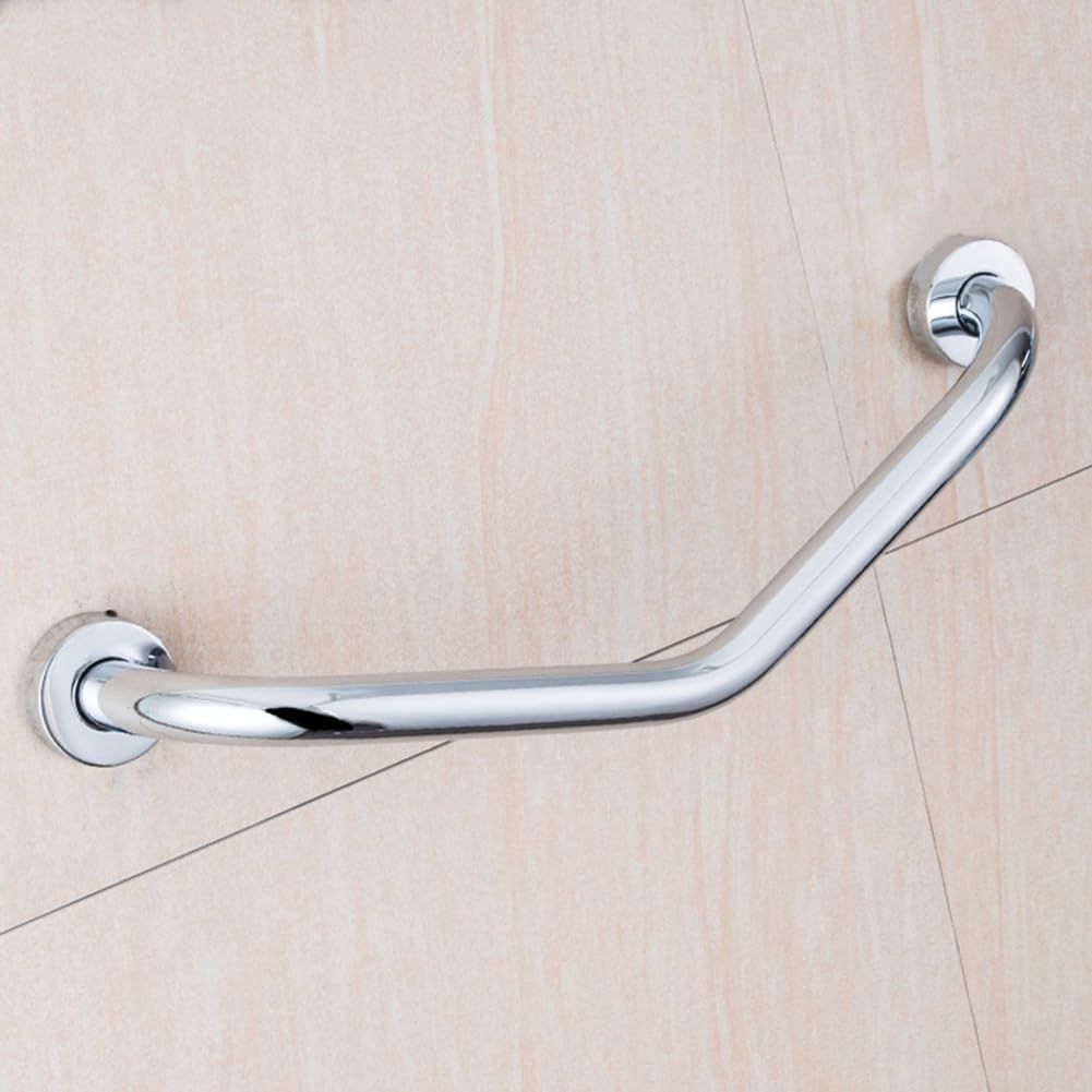 Maniglione Curvo per Doccia 46 Cm Maniglia per Vasca da Bagno in Acciaio Inox Maniglia a Parete Maniglia per Doccia Maniglia di Sicurezza Maniglia Antiscivolo per Bambini Anziani