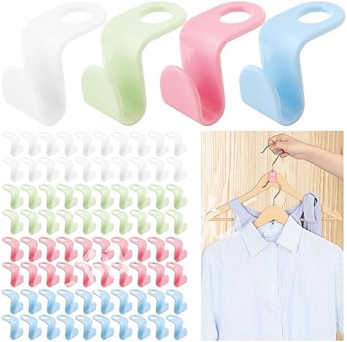 100 Kleiderbügel-Haken Weiß - Platzsparende Aufhänger Für Mehr Stauraum Im Schrank
