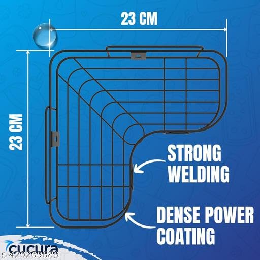 (Pack of 2) Multipurpose Self-Adhesive Kitchen Bathroom Corner Rack and Stands Mounted with Strong Magic Sticker Durable Hook Home Essentials/LCORNER/Bathroom Corner 2PIS 1