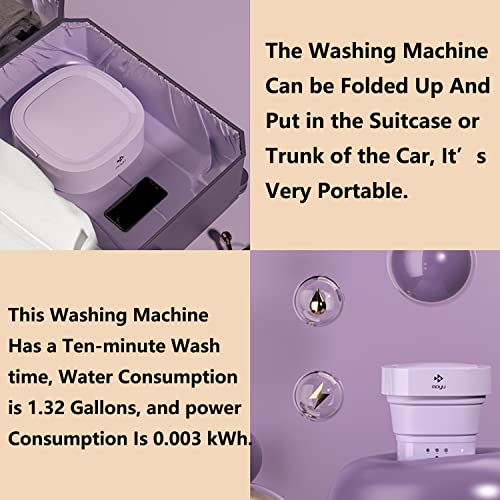 Xz-Smart Foldable Mini Small Portable Washer Washing Machine For Apartment, Laundry, Camping, Rv, Travel, Underwear, Socks, Baby Clothes (110V-240V) (Purple) #TOP3
