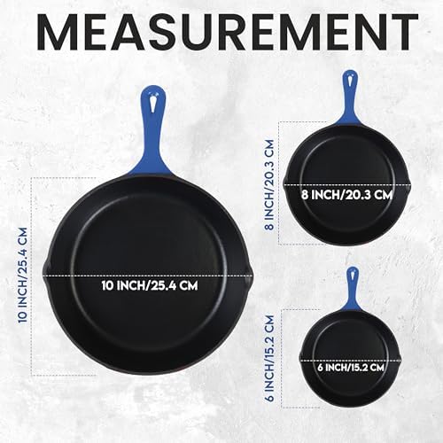 Utopia Kitchen Cast Iron Skillets 3 Piece Set - Thumbnail 5
