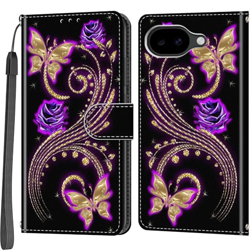 Coque Google Pixel 10A portefeuille étui protection antichoc cuir rabat aimanté papillon