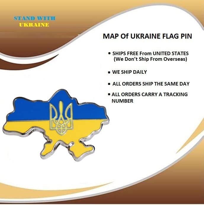 Miniatura 7 de MAP of Ukraine Flag PIN wThe Coat of Arms Symbol Enamel Lapel PIN - 1" 2.5cm