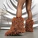 Women's Faux Fur Mid-Calf Boot, Y2k Winter Furry Long Hair Sheep Flat Heel Boots, Ladies Anti-slip Plush Boots, Fashion Warm Big Puffy Boots, Outdoors Snow Short Boots, Long Curly Hair Slip On Shoes