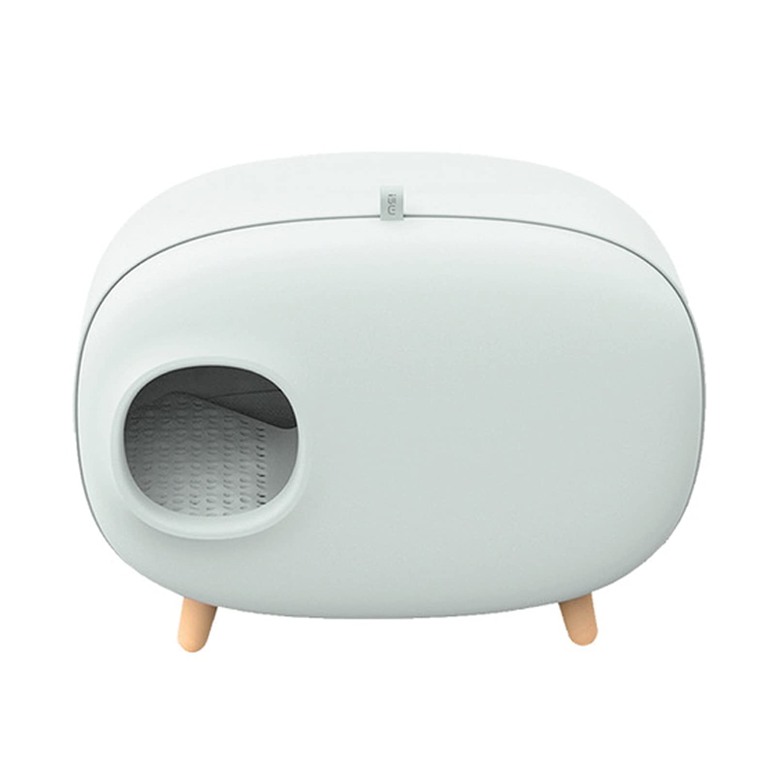 Cajas de Arena Caja de arena de gato grande con arena de gato Cucharada de cucharada y grano de madera Pies de grano cerrado Anti-splash Diseño de gato inodoro fácil de limpiar y ensamblaje Arenero ​G