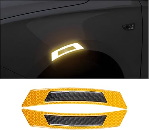Miniatura 7 de 2 calcomanías 3D súper reflectantes, tiras de fibra de carbono para cejas, advertencia de seguridad, borde de puerta lateral de automóvil,
