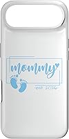 Vista 27 de Mommy Est 2026 Pregnancy Announcement Baby Boy Reveal Case for iPhone 17