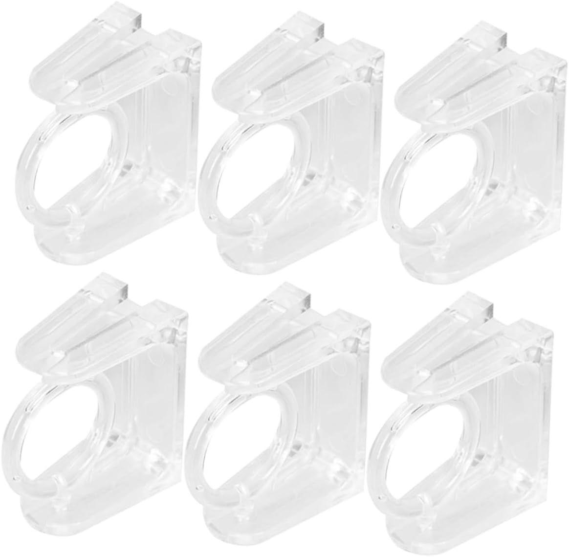 SOLUSTRE 6Pcs Adjustable Swivel Curtain Rod Holder No Drill Ceiling Hooks Telescopic Plastic Brackets for Easy Installation Secure Mounting for Various Window