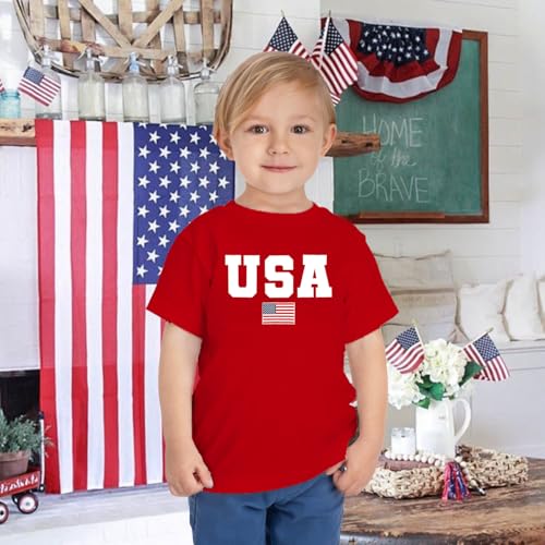 Image of 4th of July Shirts Toddler Boys Girls American Flag USA T-Shirt Kids Patriotic Tee Tops