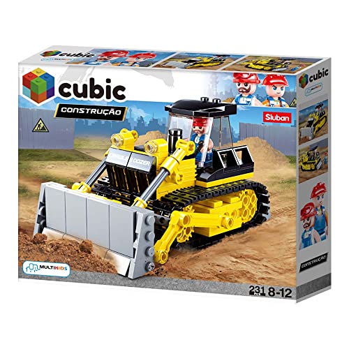 Blocos de Montar Cubic Construção Escavadeira 231 Peças Multikids - BR1490