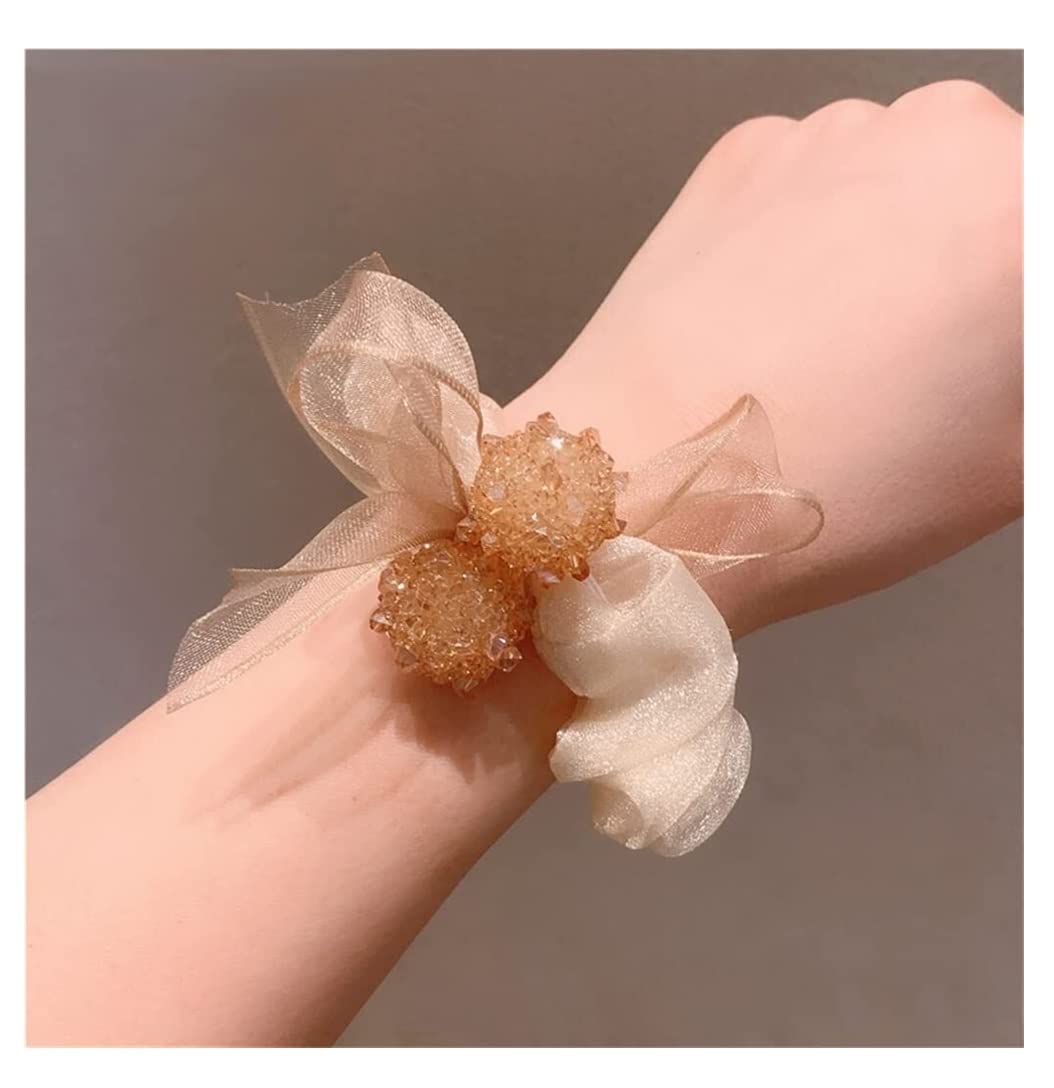 RUVOO Haargummi Scrunchies 2 Stück Schillernde Haarfliegen Schleifenknoten Haargummis Stirnbänder Pferdeschwanzhalter Für Mädchen Haargummis Haarschmuck