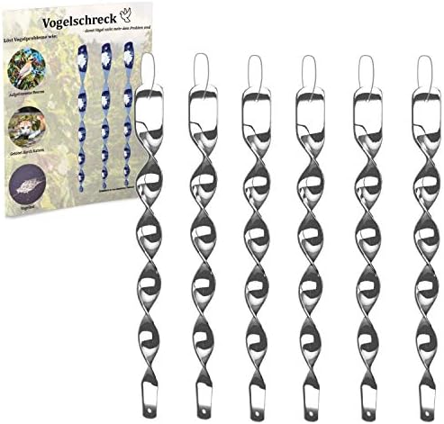 12 Stück Reflektierende Vogelschreck-Spiralen – Vogelabwehr Für Balkon & Garten, Silber, Windaktiv
