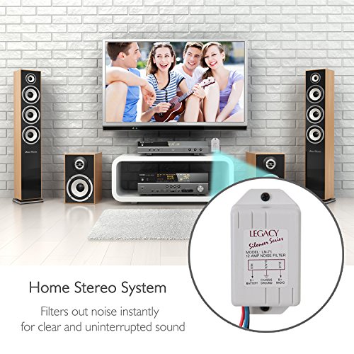 Legacy Noise Suppressor - Rated 12 Amps Power And Reduces Or Eliminates Engine Interference - Compatible With Receiver, Equalizers And Amplifiers For Car Stereos - Ln71 #TOP6