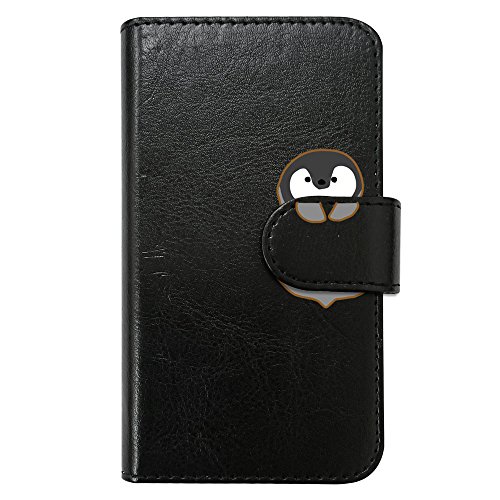 【moimoikka】 iPhone17 Pro Max アイフォン17プロマックス 対応 手帳型 スマホ ケース ペンギン 動物 キャラクター かわいい (ブラック) 子ペンギン アニマル ダイアリータイプ 横開き カード収納 フリップ カバー スマート