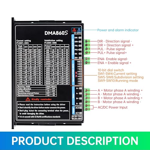 Driver DMA860S 2,2A-8,2A pour motoriser une table de découpe ou CNC 34