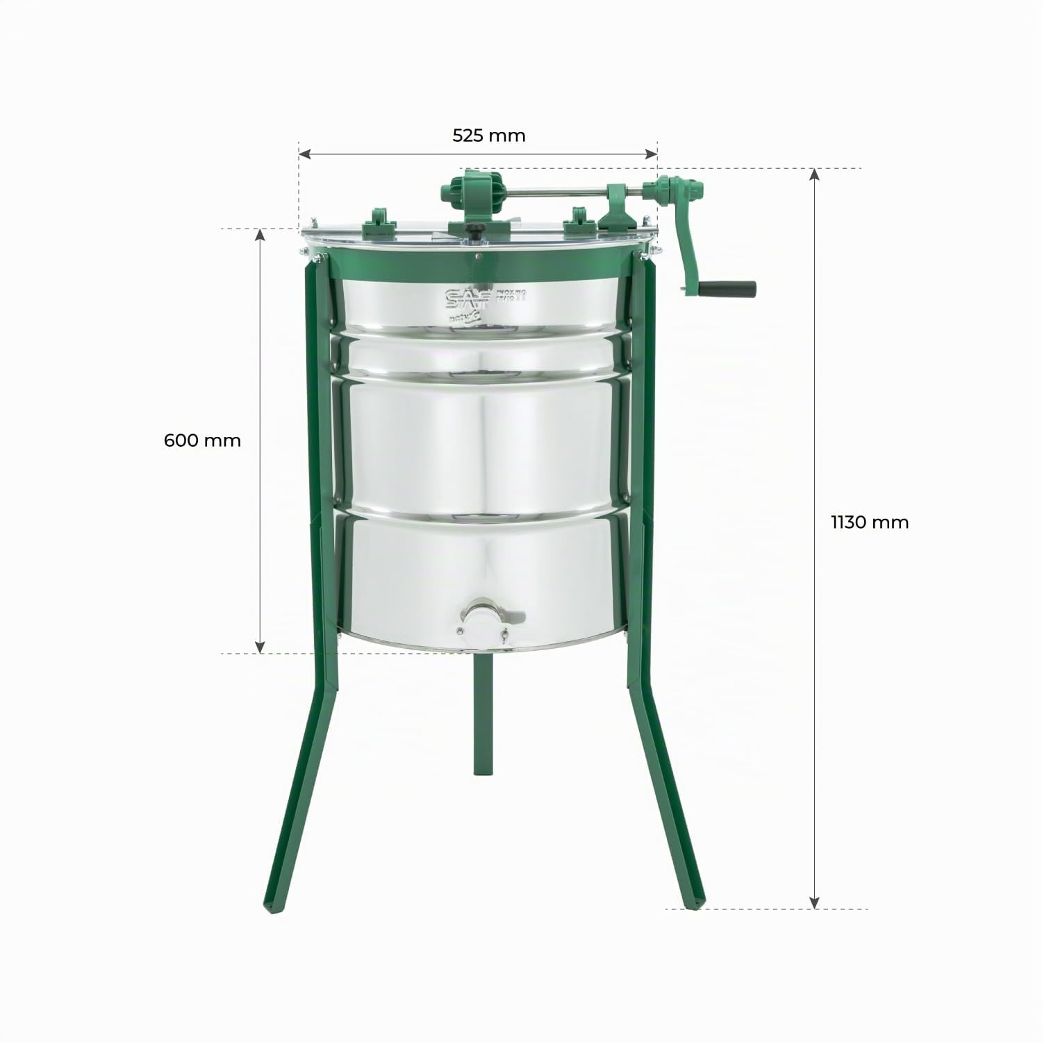 SAF Natura extracteur à miel manuel radial | 9 cadres | cadre Dadant 1/2 | entraînement supérieur | acier inoxydable | matériel apicole | RITMO