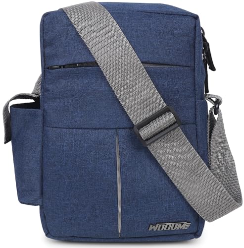 Wooum Water Resistance Side Bag – Travel Bag – Office Business Bag – Cross Body Bag – Messenger Bag – Sling Bag for Men and Women Adjustable Strap – Navy Blue