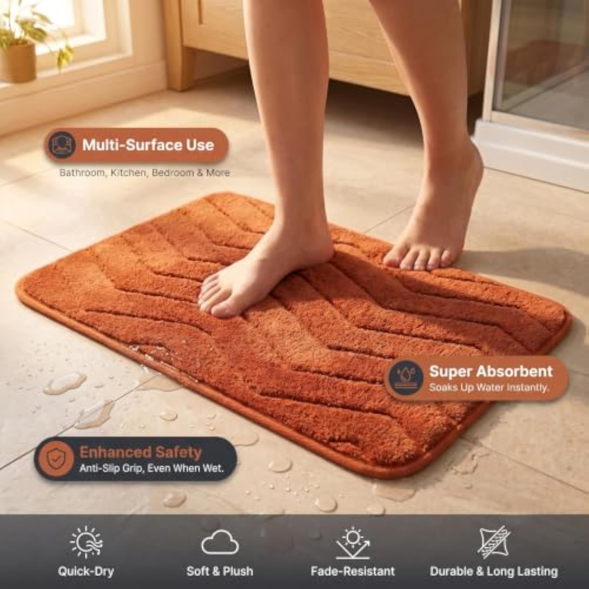 VIKHAVI Antislip Microfiber Door Mat