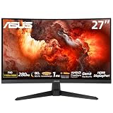 ASUS TUF Gaming 27" FHD Curved Monitor, VA Display, 280Hz, 1ms (GTG), 1500R Curvature, FreeSync Premium, ELMB, 90% DCI-P3, DisplayWidget Center, DisplayPort, Dual HDMI, Eye Care, Tilt Adjustable