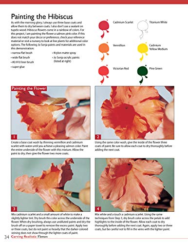 Carving Realistic Flowers, Revised Edition: Morning Glory, Hibiscus, Rose: Ready-to-Use Patterns, Step-by-Step Projects, Reference Photos (Fox Chapel Publishing) - Image 5