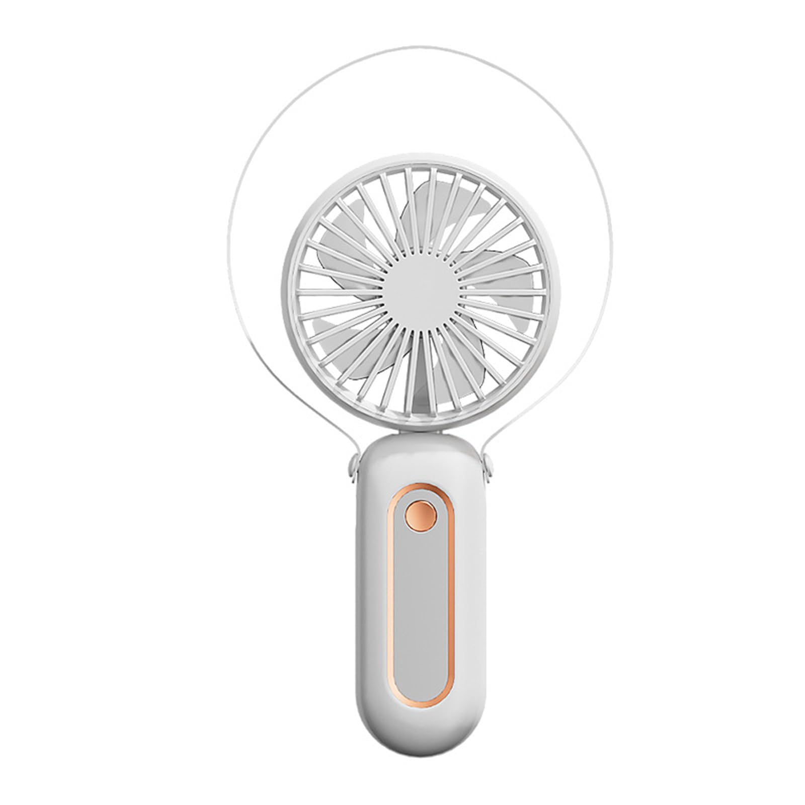 Uqezagpa White Portable Foldable Handheld Fan 6 Speed Rechargeable Cooling For Travel Outdoor Hot Weather Lightweight Portable Fan