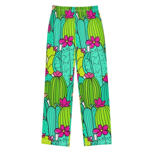 J JOYSAY Blooming Cactus Plant Bright Pajamas Pants Soft Long Pajama Bottoms Lounge Sleep Pants Size S-XL
