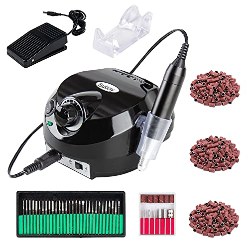 30000RPM Portable Nail Drill Machine, Professional Electric Nail File Nail Buffer for Acrylic Nails, Manicure Pedicure Tools, Polishing, Cuticle for Salon or Home Use（Black）