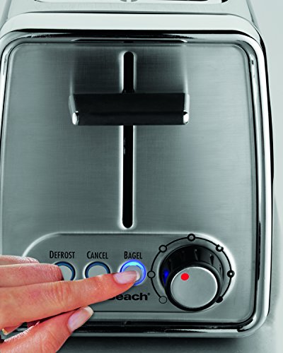 Image of Hamilton Beach Modern Chrome 2 Slice Extra Wide Slot Toaster with Bagel and Defrost Settings, Shade Selector, Toast Boost, Slide-Out Crumb Tray, Auto-Shutoff and Cancel Button (22791)