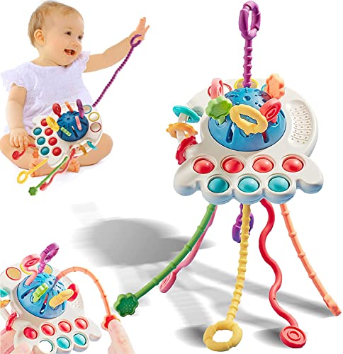 Jouet Montessori 1 an et plus, Montessori Jouet Bebe 1 an, Jouets Sensoriels Pour Tout Petits, Silicone Jouet d'apprentissage et de Dentition Sensoriel Jouets de voyage Enfant Cadeau Garçon Fille Cover