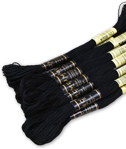 Miniatura 45 de Paquete de 12 hilos de bordado de alta calidad, madejas de 100% algodón egipcio de alta calidad, hilo de bordado de punto de cruz, algodón trenzado