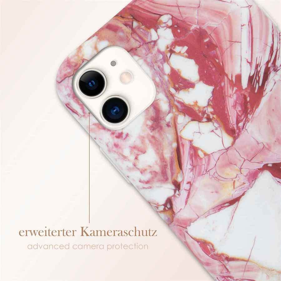 Coque silicone pailleté iPhone 12 mini effet marbre protection écran et objectif - 6