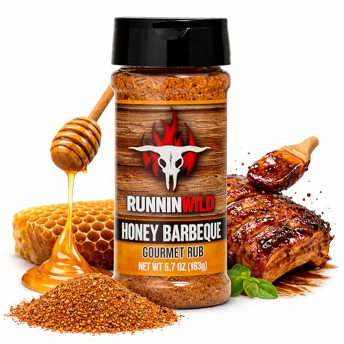 Image of Gourmet Honey BBQ Rub & Seasoning - Delicious Sweet & Smoky Flavor for Pork, Chicken, Ribs & Salmon | Premium BBQ Dry Rub | Runnin' Wild Foods, 5.7 ounces