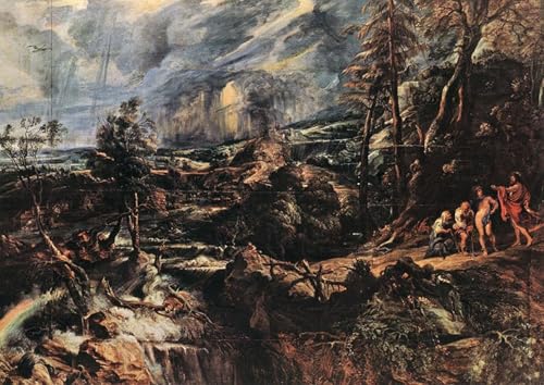 Mural lienzo Rubens Paesaggio tempestoso pintura decorativa pared 60x90cm