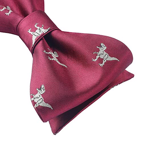 Image of HISDERN Bow Ties for Men Self Tie Animal Bowties Pocket Square Woven Silk Fun Bowtie Handkerchief Set for Wedding Party
