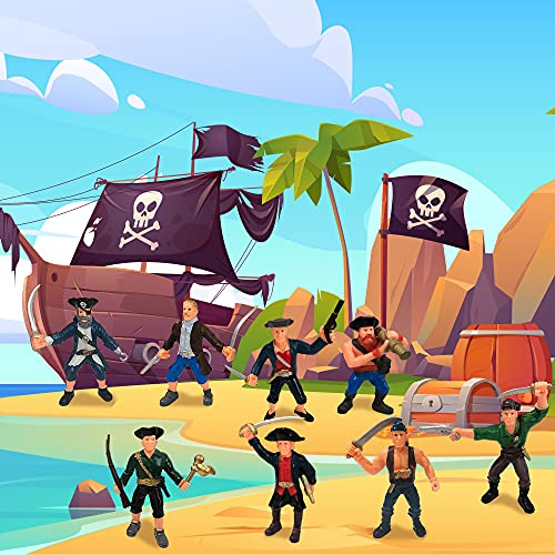 Artcreativity Pirate Action Figure Playset, Set Of 8 Legendary Plastic Figures In Assorted Poses, Cool Pirate Toy Set For Kids, Great Birthday Gift Idea For Boys And Girls #TOP5