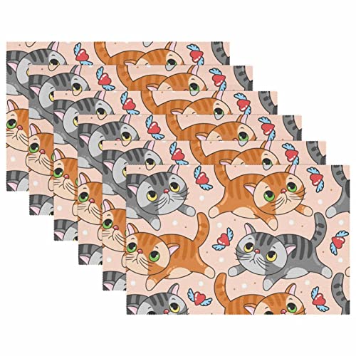 Set de table chat anti-rayure et antidérapant pour table bois - 6