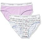 Calvin Klein Girls' Modern Cotton 2 Pack Bikini