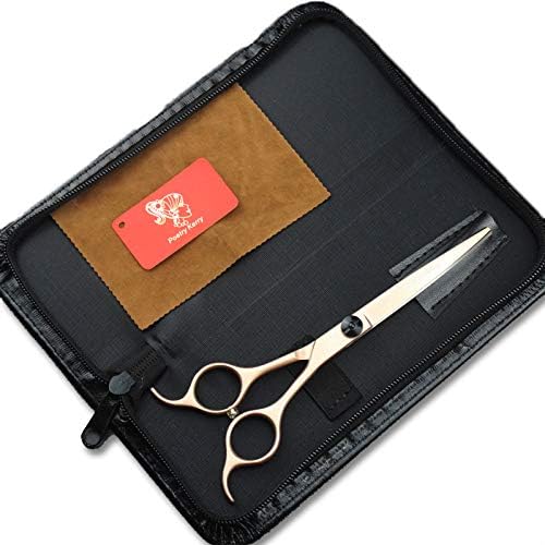 high-end Professional pet Care 6.5 inch pet Scissors JP440C Steel Silver curved scissors (Gold)