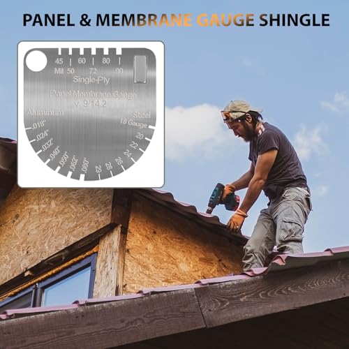 Image of Upgraded Panel & Membrane Gauge Shingle - Stainless Steel Thickness Caliper for Metal Roofing, Shingles, Single /Dual-Ply Membranes | Replaces Shingle Gauge, Accurate Roof Inspection Measurement Tool