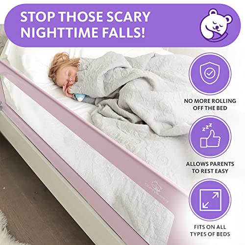 Comfybumpy Bed Rail For Toddlers - Extra Long Toddler Bedrail Guard For Kids Twin, Double, Full Size Queen & King Mattress - Baby Bed Rails For Children (Pink Xl) #TOP2