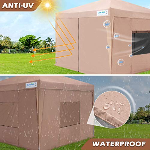 image for Quictent 8’x8’ Easy Pop up Canopy Tent with Sidewalls Instant Outd